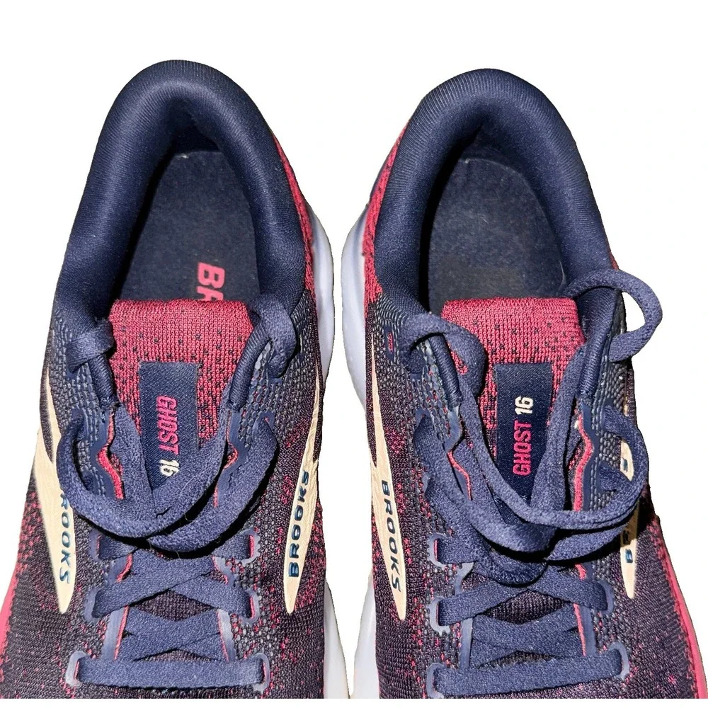 Brooks Ghost 16 Womens US 6 B MED Blue Pink Athletic Running Shoes Gym Sneakers